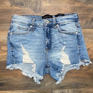 Kendall + Kylie The Icon Short - Women's Frayed Blue Jean Shorts